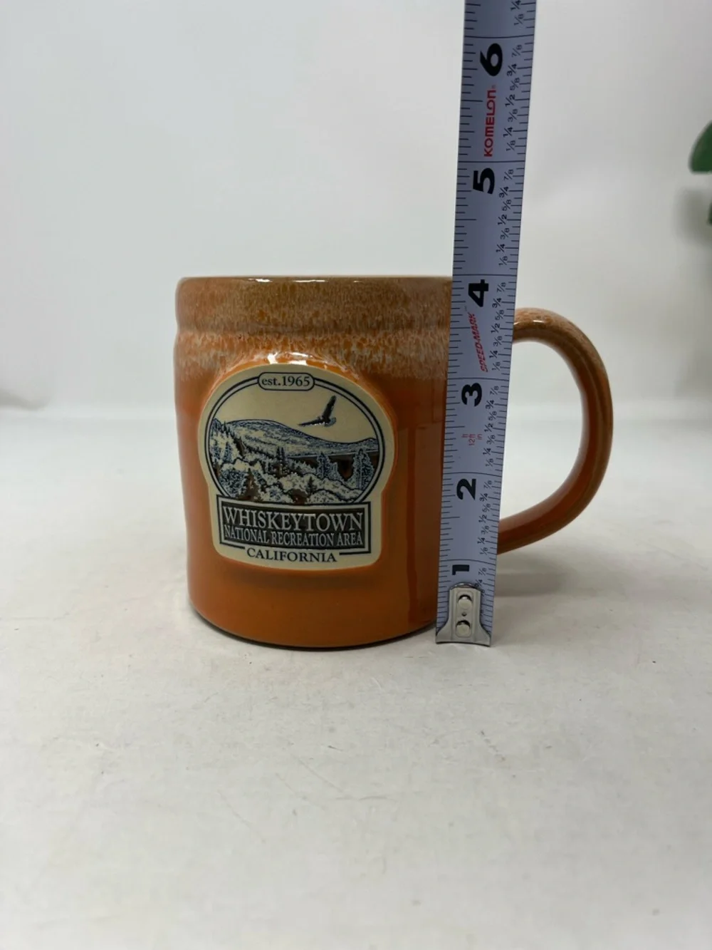 DENEEN POTTERY HANDCRAFTED IN USA ORANGE MUG WHISKEYTOWN CALIFORNIA NEW